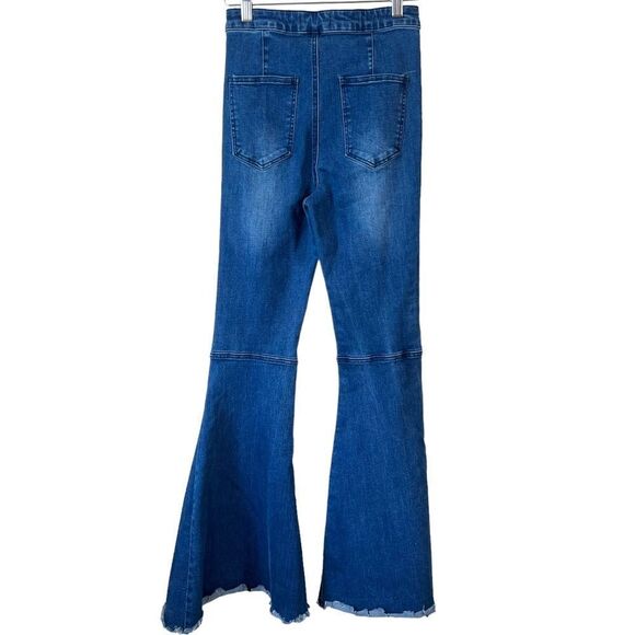 Blank Paige Stretchy High Rise Raw Hem Flare Jeans - Picture 2 of 12